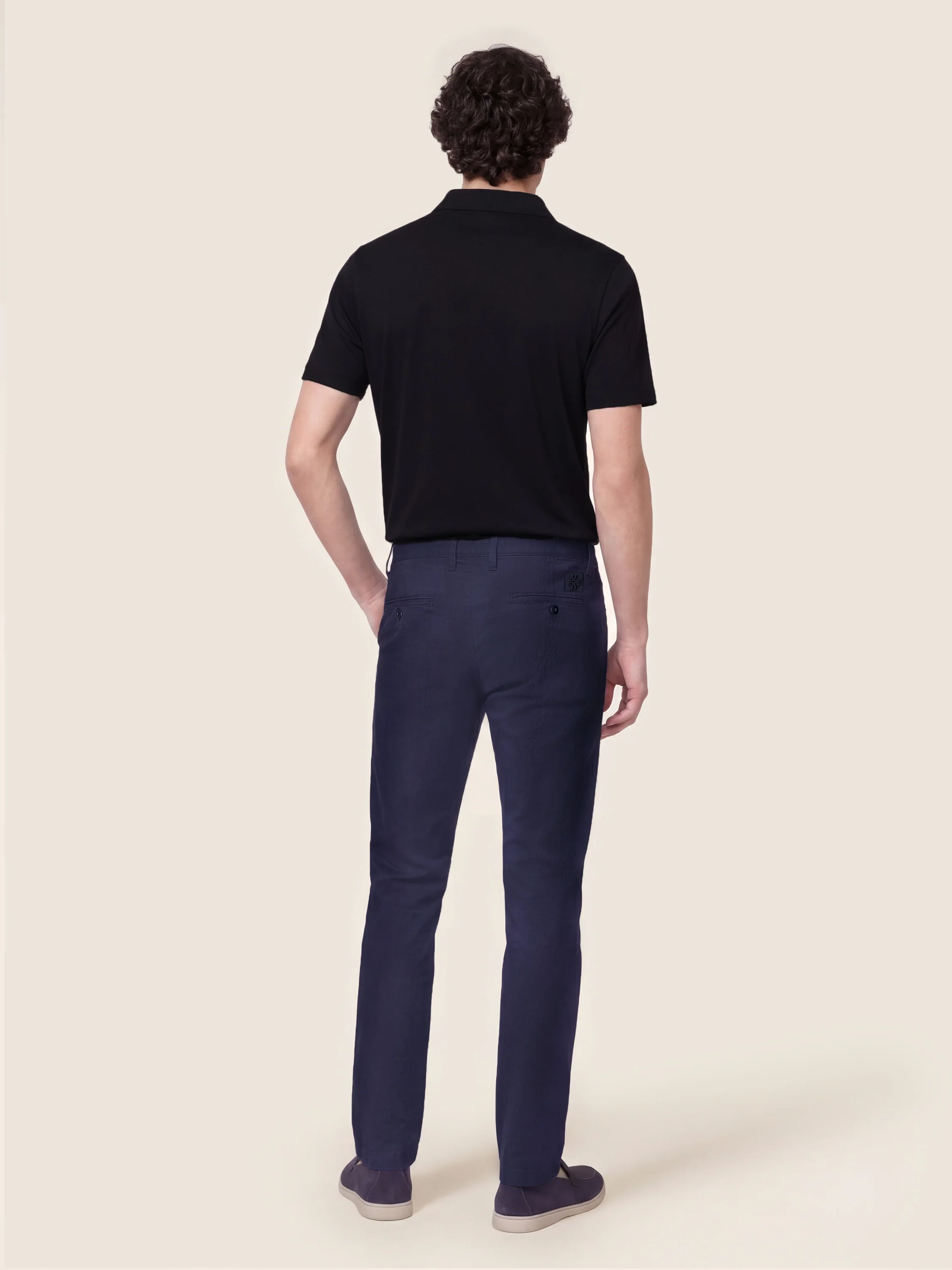 Bobby - Slim Chino Pants in Honeycomb Stretch Cotton - Image 3