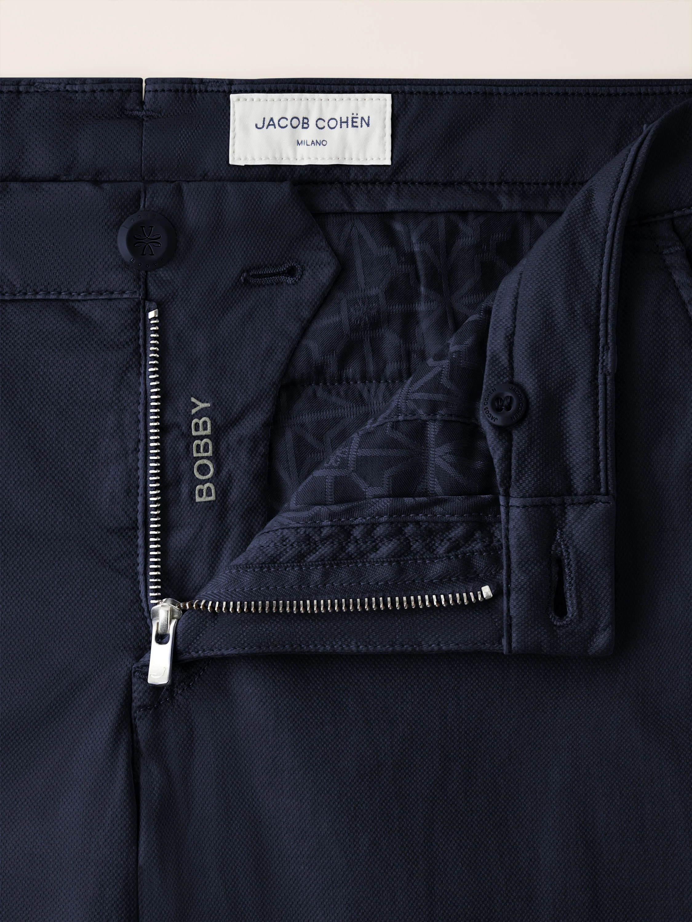 Bobby - Slim Chino Pants in Honeycomb Stretch Cotton - Image 6