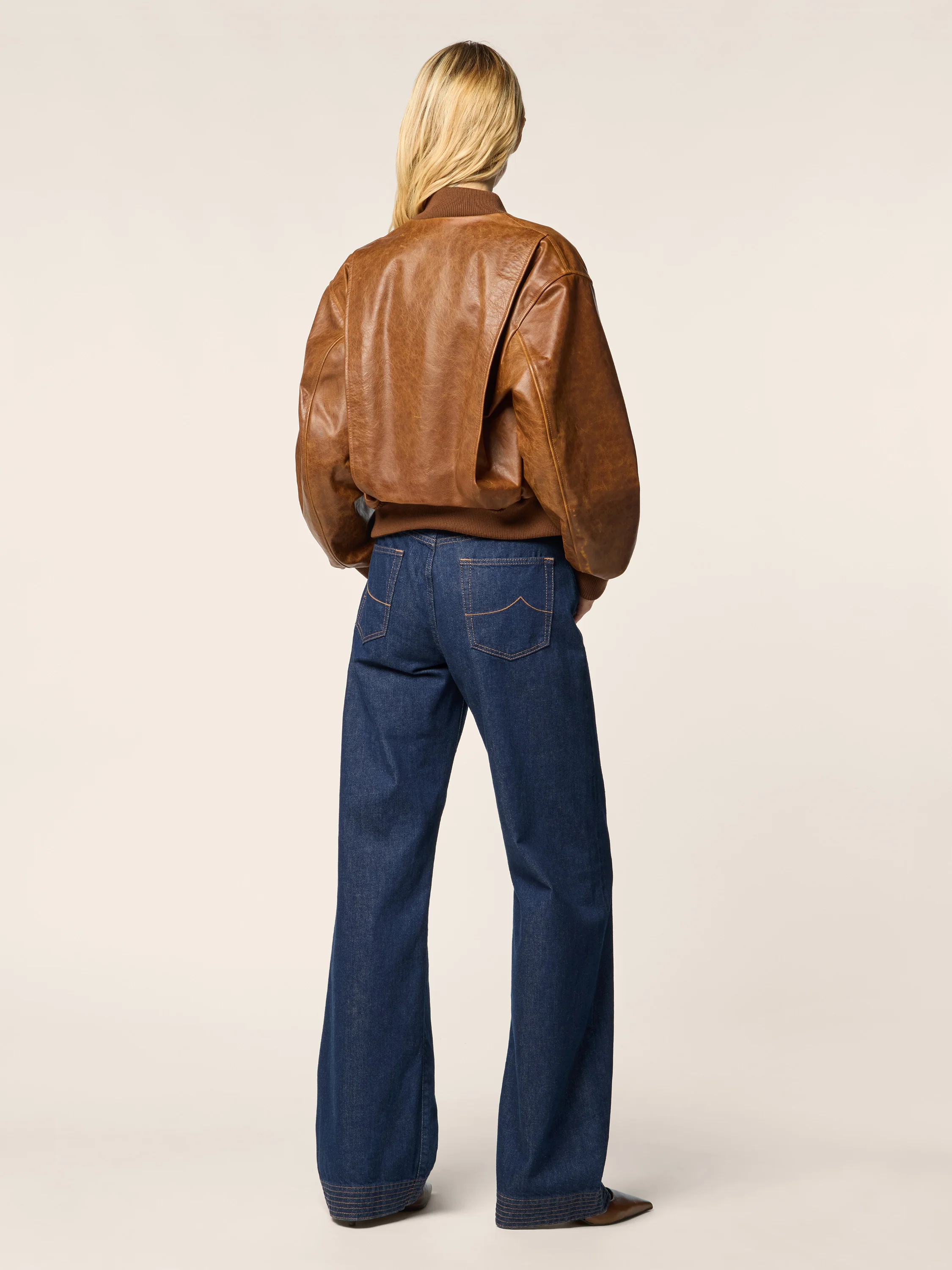 Leather Bomber Jacket - Image 3
