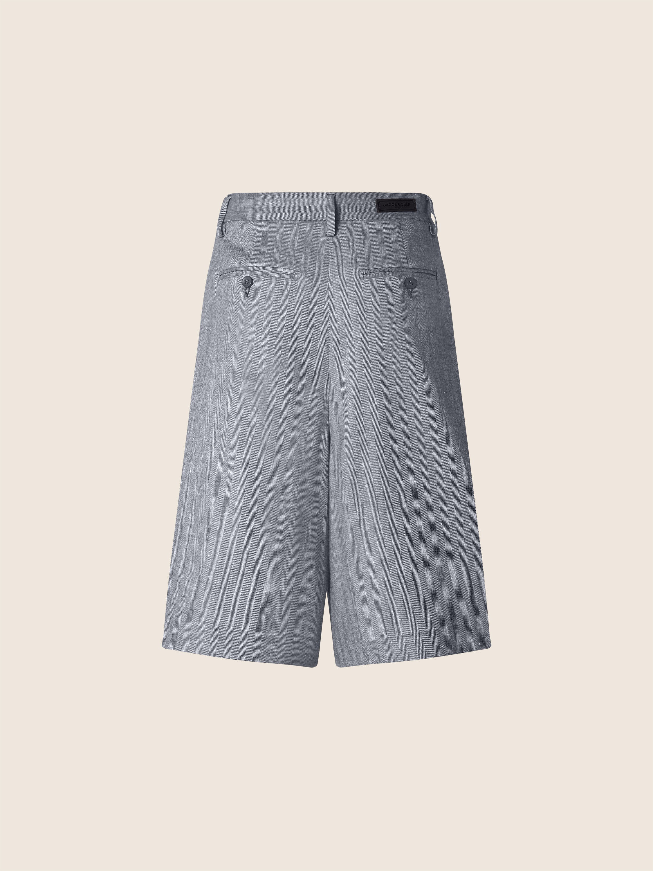 Christina – Linen-Viscose Herringbone Canvas Bermudas - Image 4
