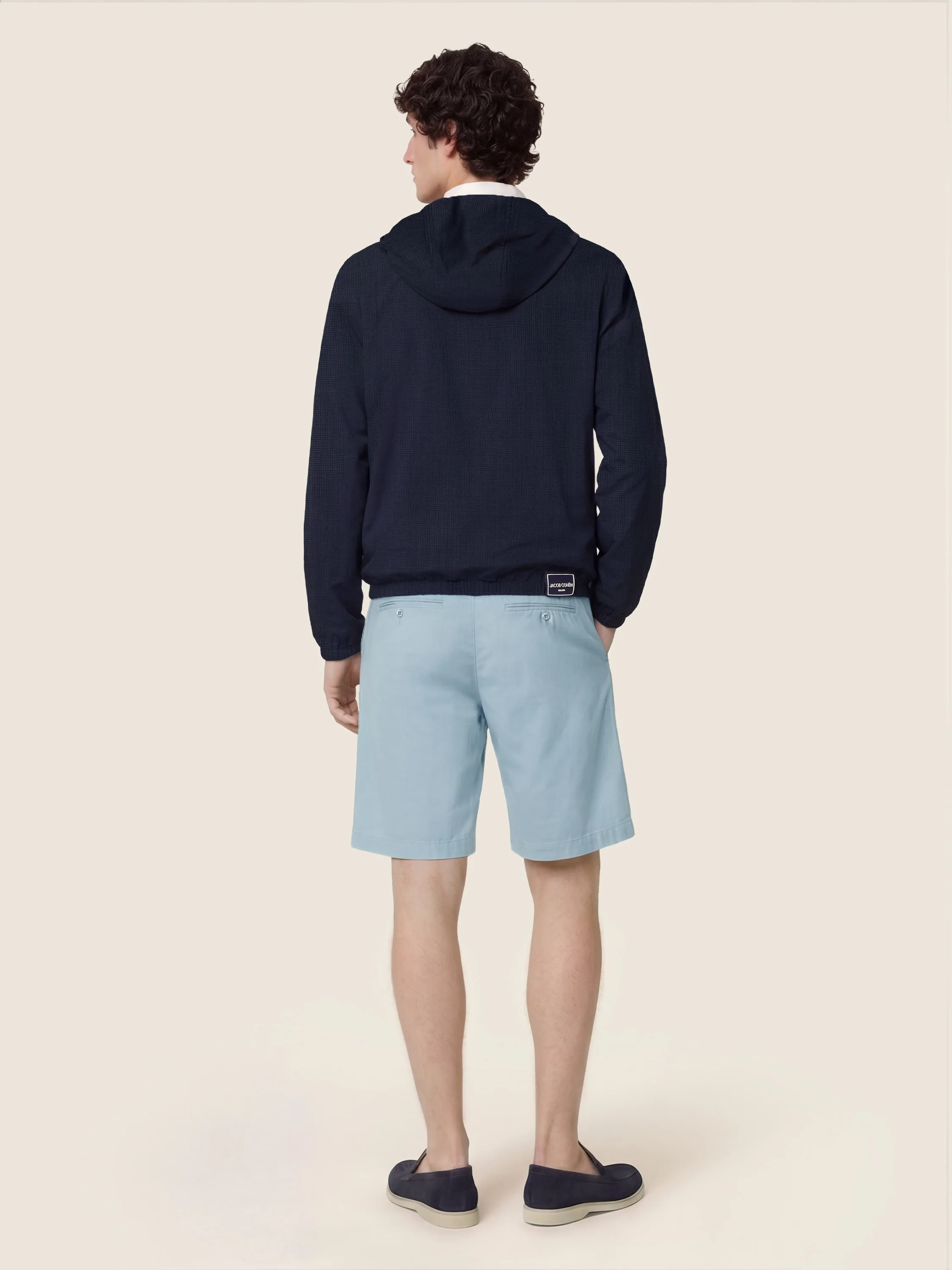 George – Bermudas in Cotton and Linen Stretch Gabardine - Image 3
