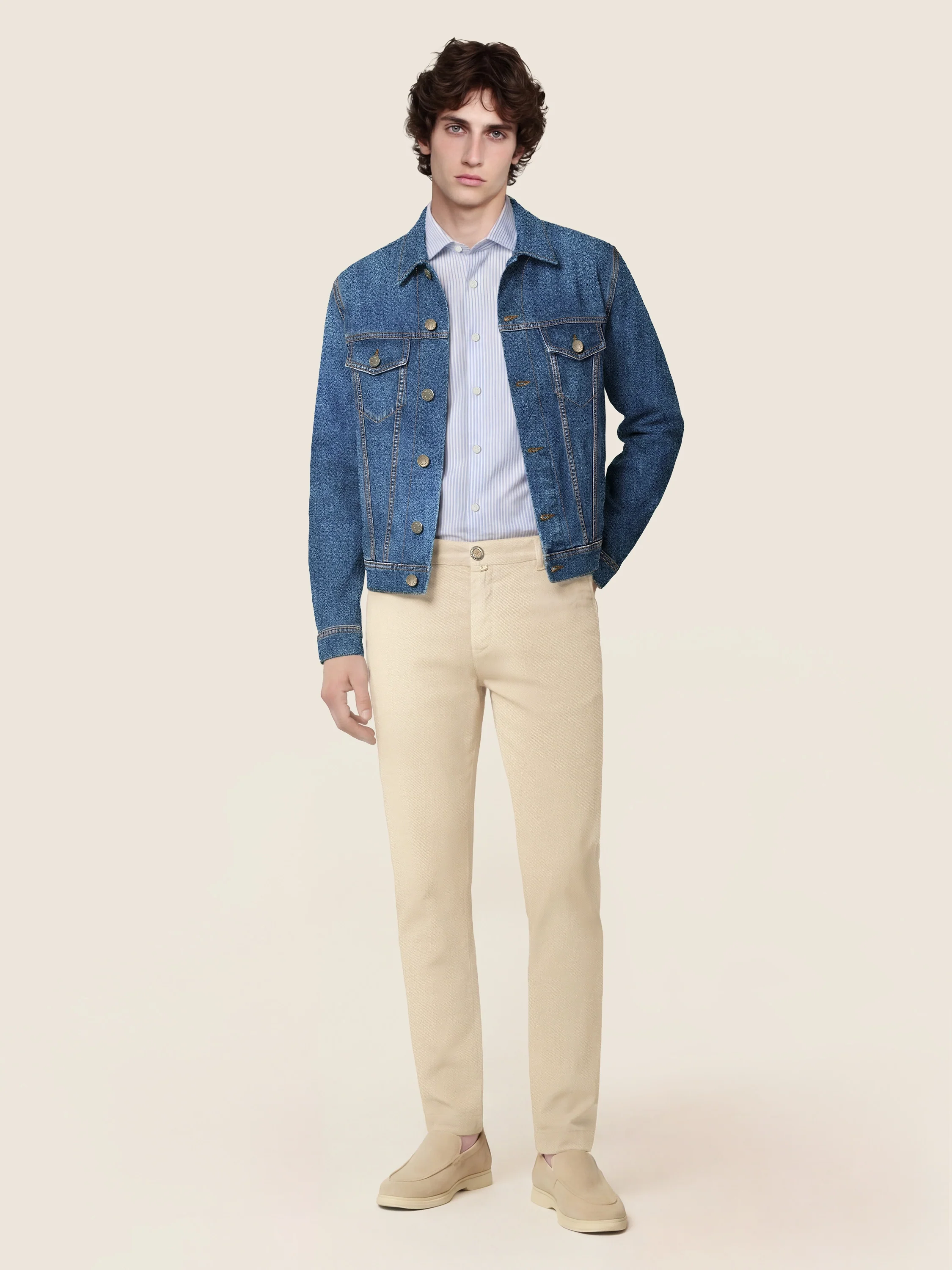 Gray – Pants in Cotton and Linen gabardine - Image 2