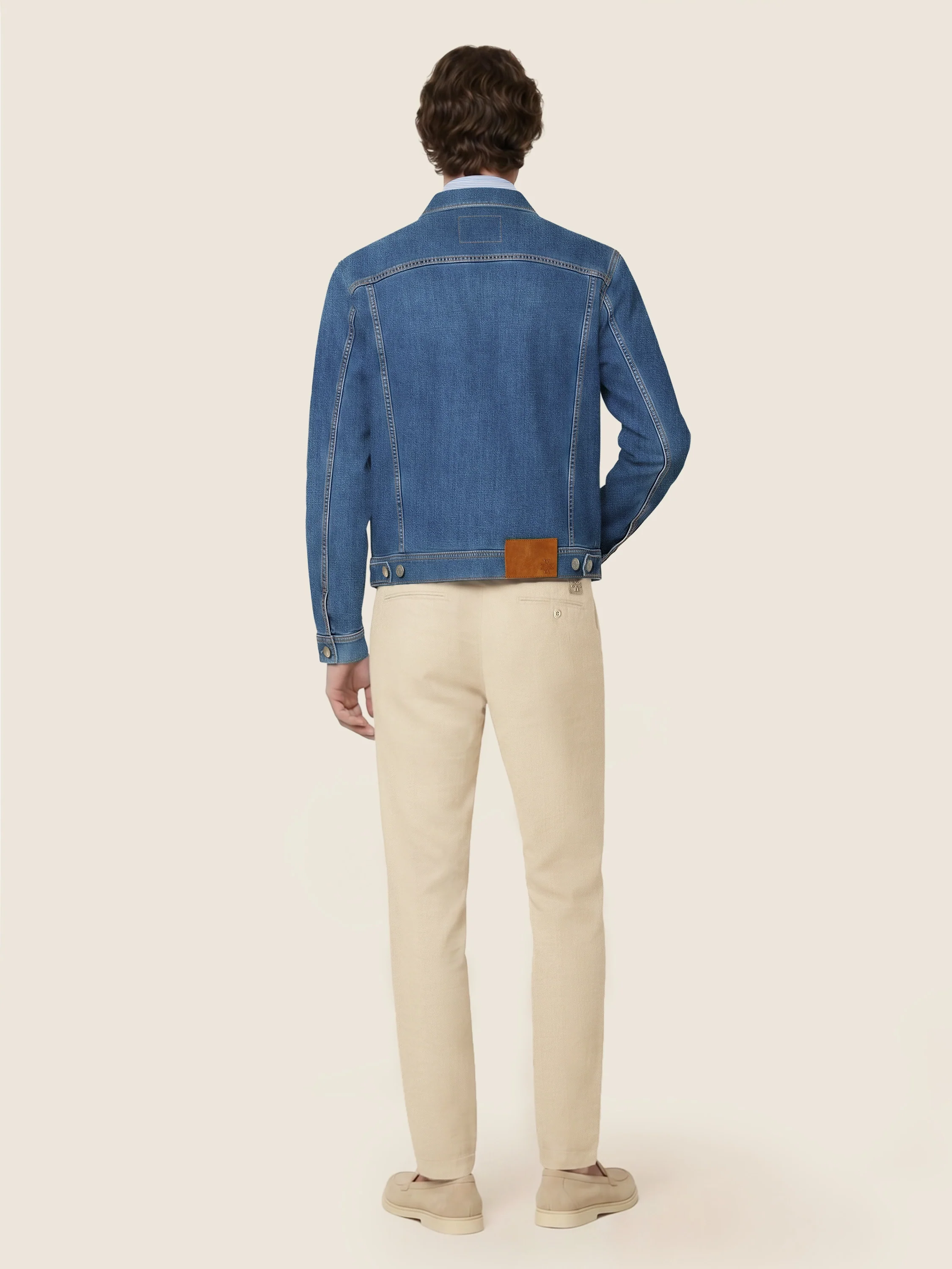 Gray – Pants in Cotton and Linen gabardine - Image 3