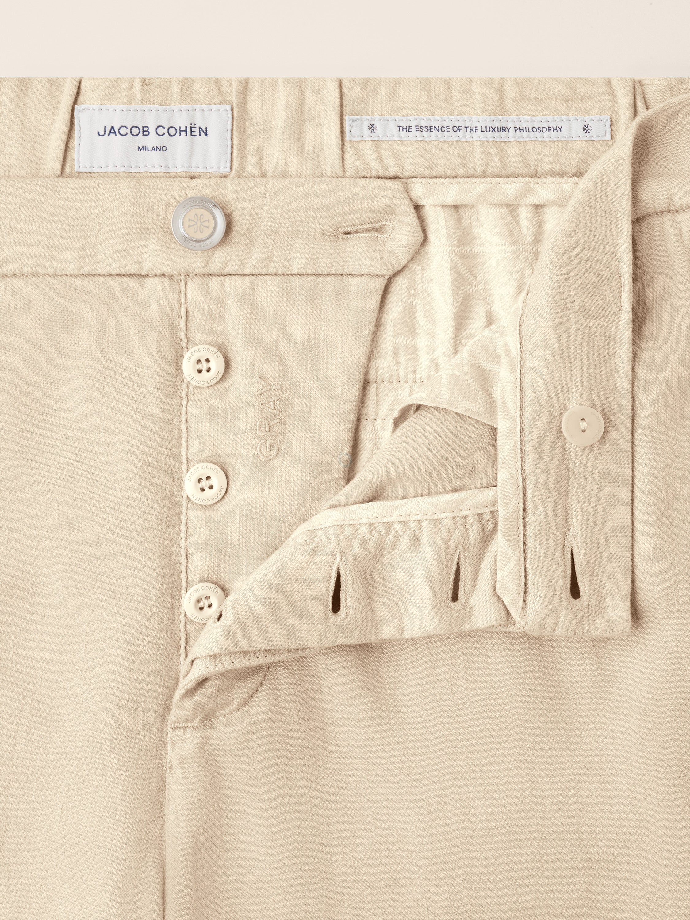 Gray – Pants in Cotton and Linen gabardine - Image 6