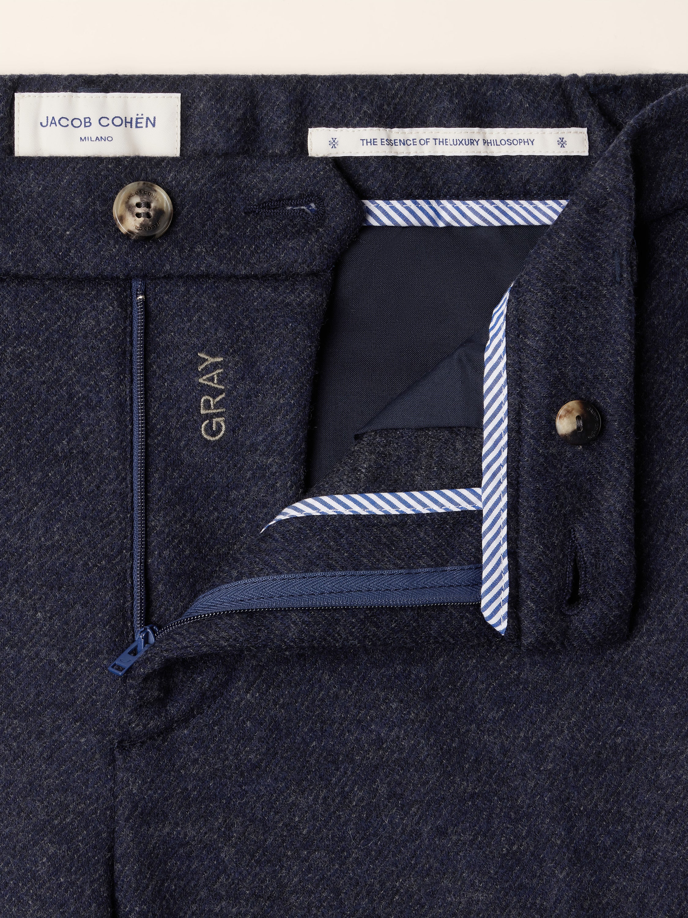 Gray — Wool Double Jersey Pants - Image 5