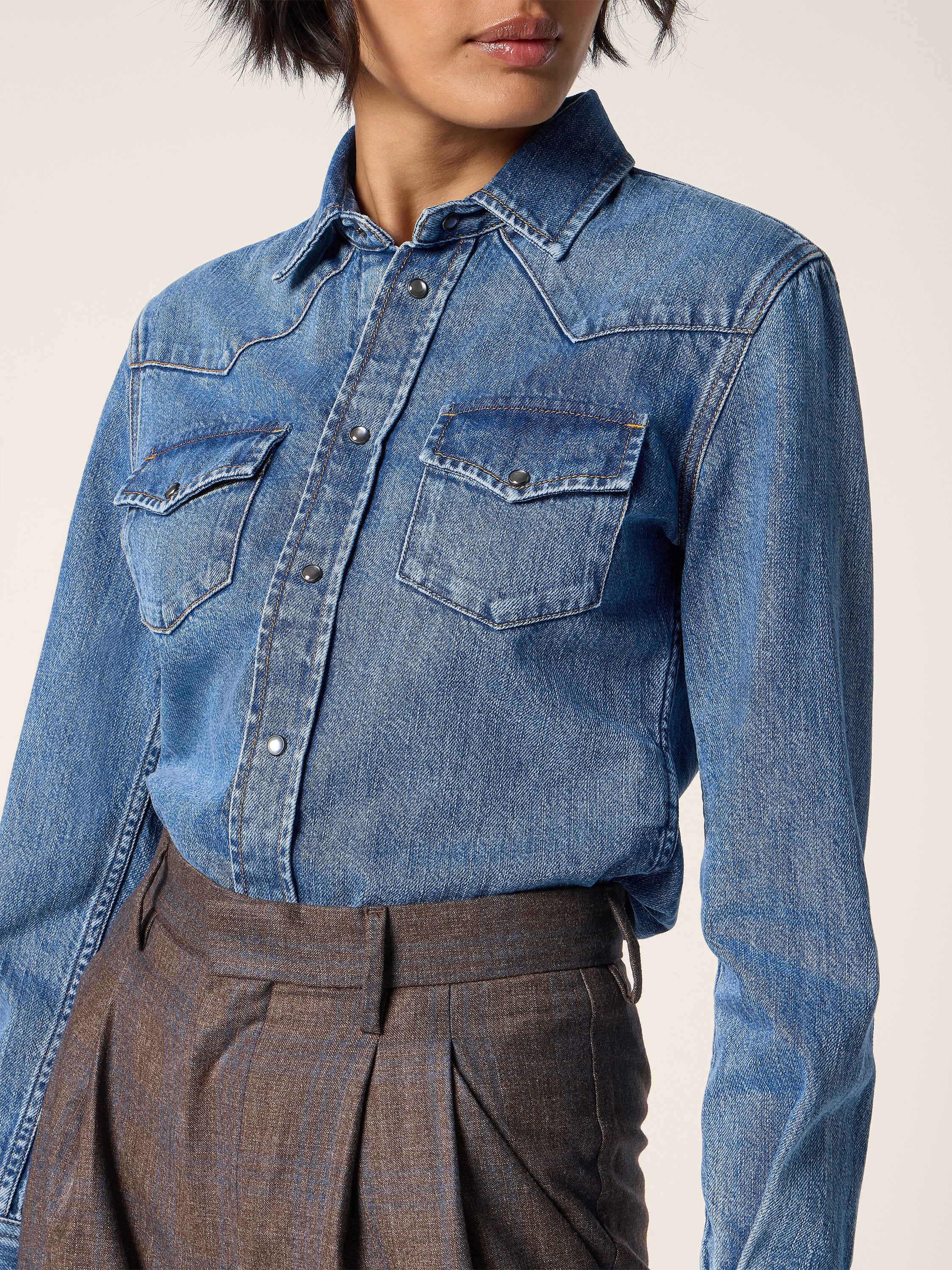 Light Denim Western Shirt - Image 4