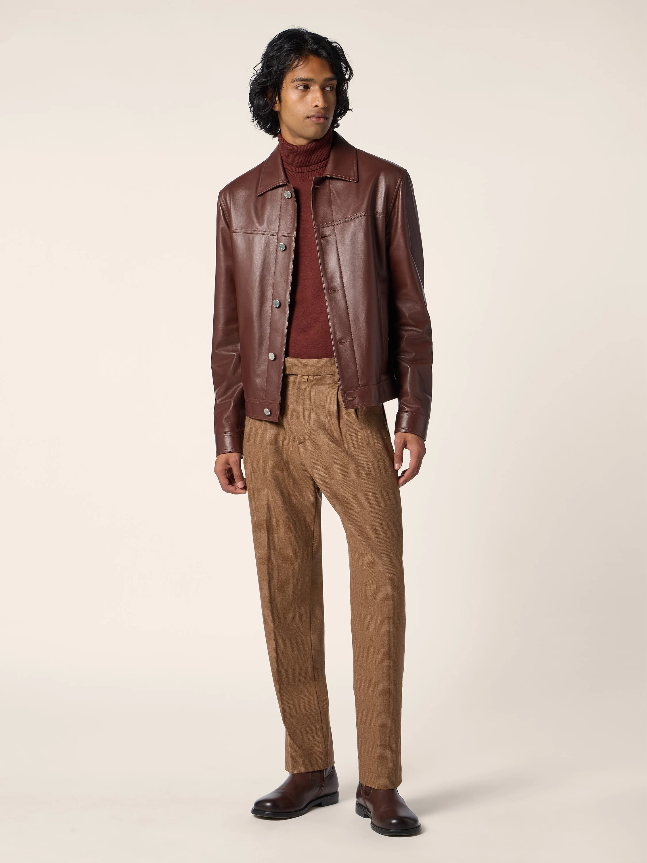 Lucas — Vitale Barberis Canonico Wool-Cashmere Prince of Wales Pants - Image 2