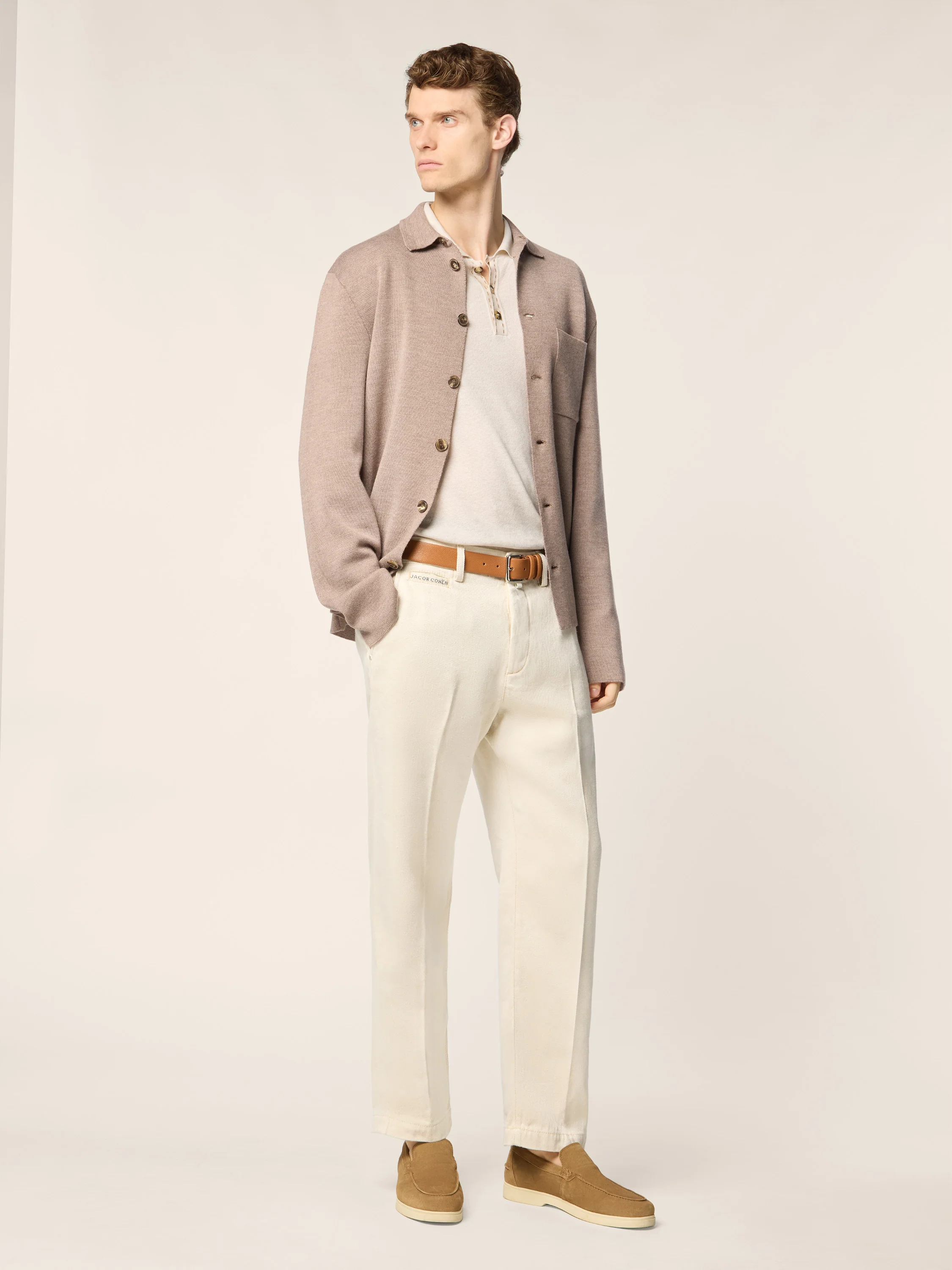 Shirt-Style Cardigan in Wool and Silk - Image 2