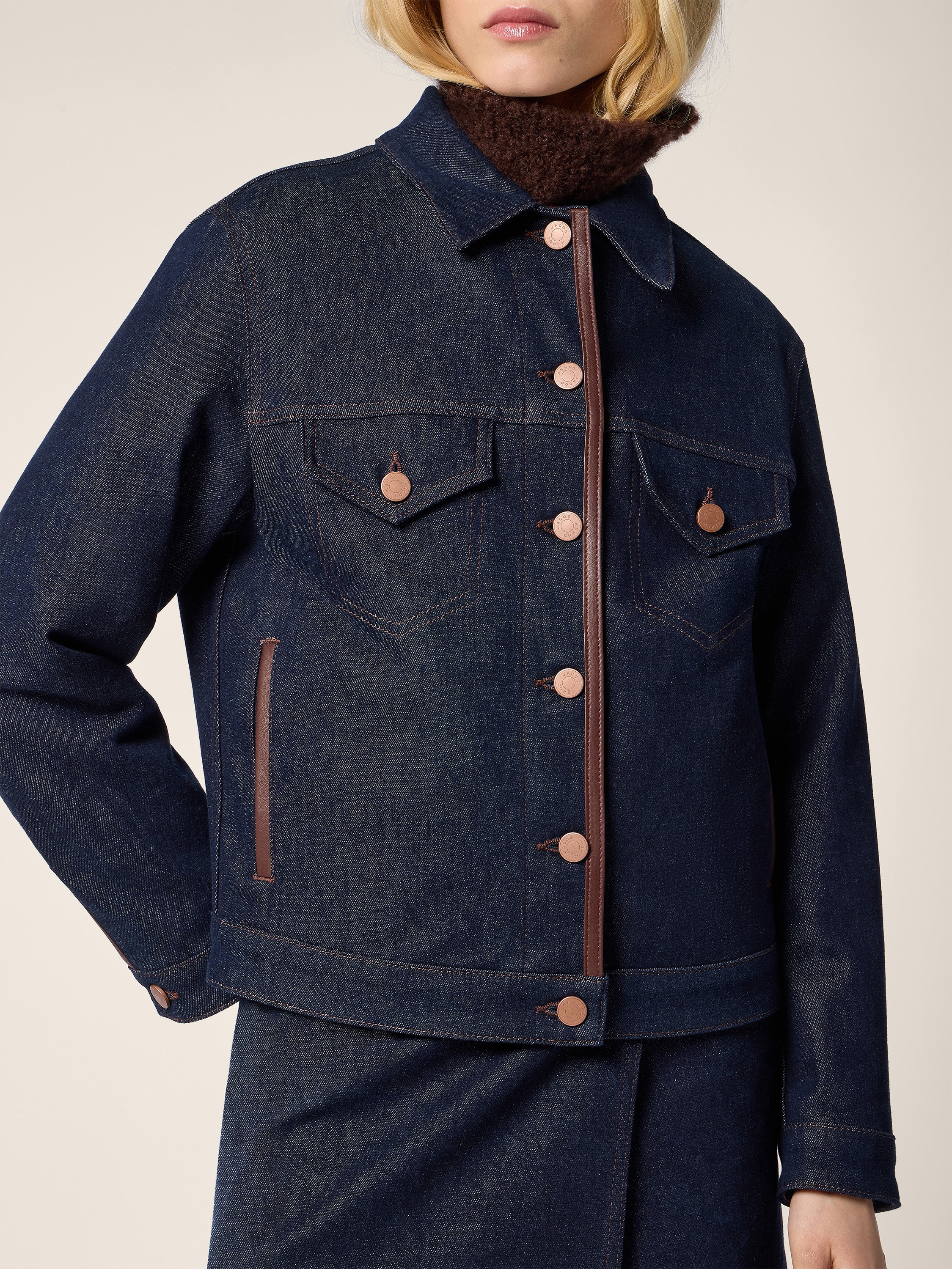 Cotton and Lyocell Denim Trucker Jacket - Image 4