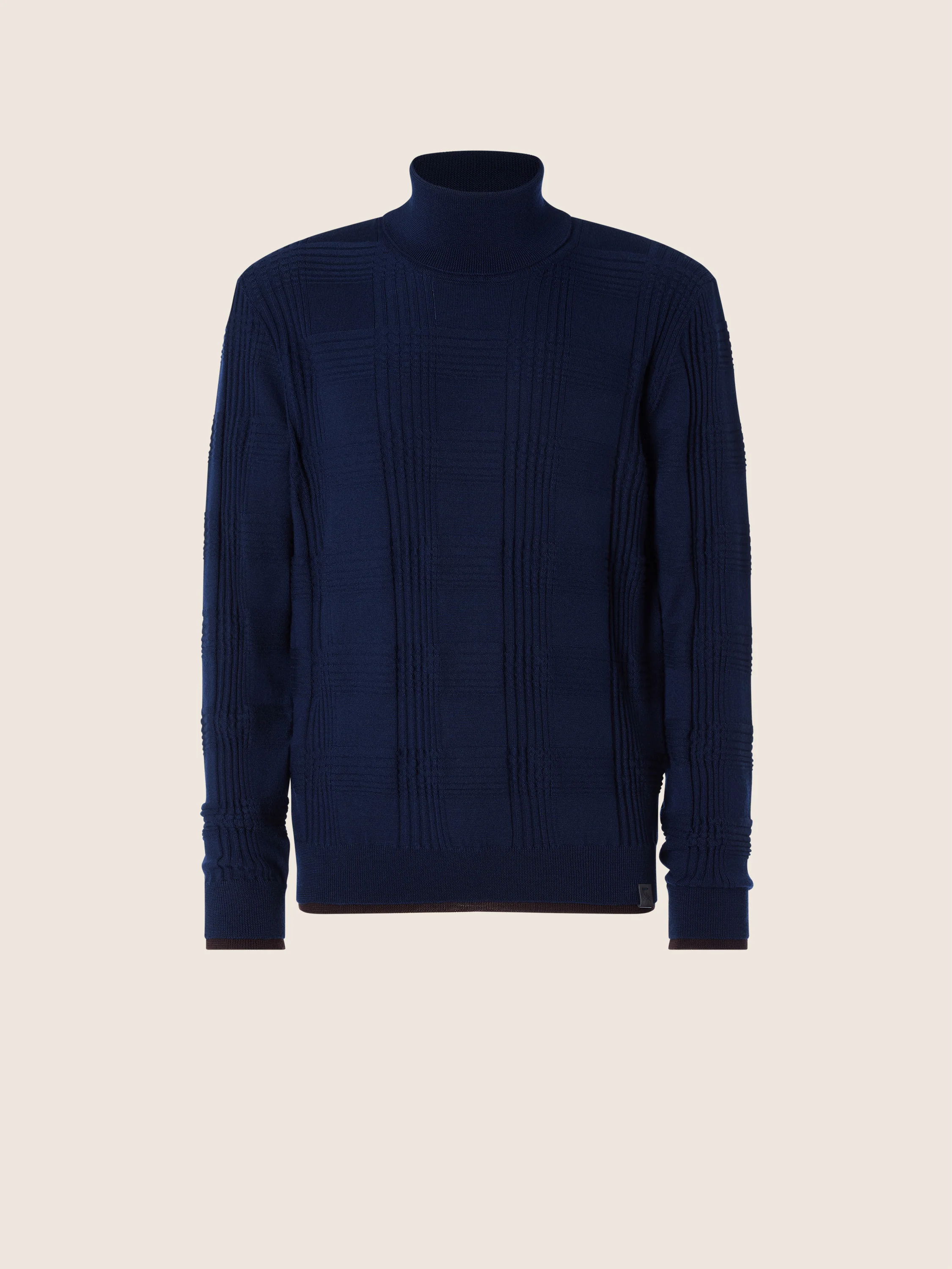 Check Wool Turtleneck Top