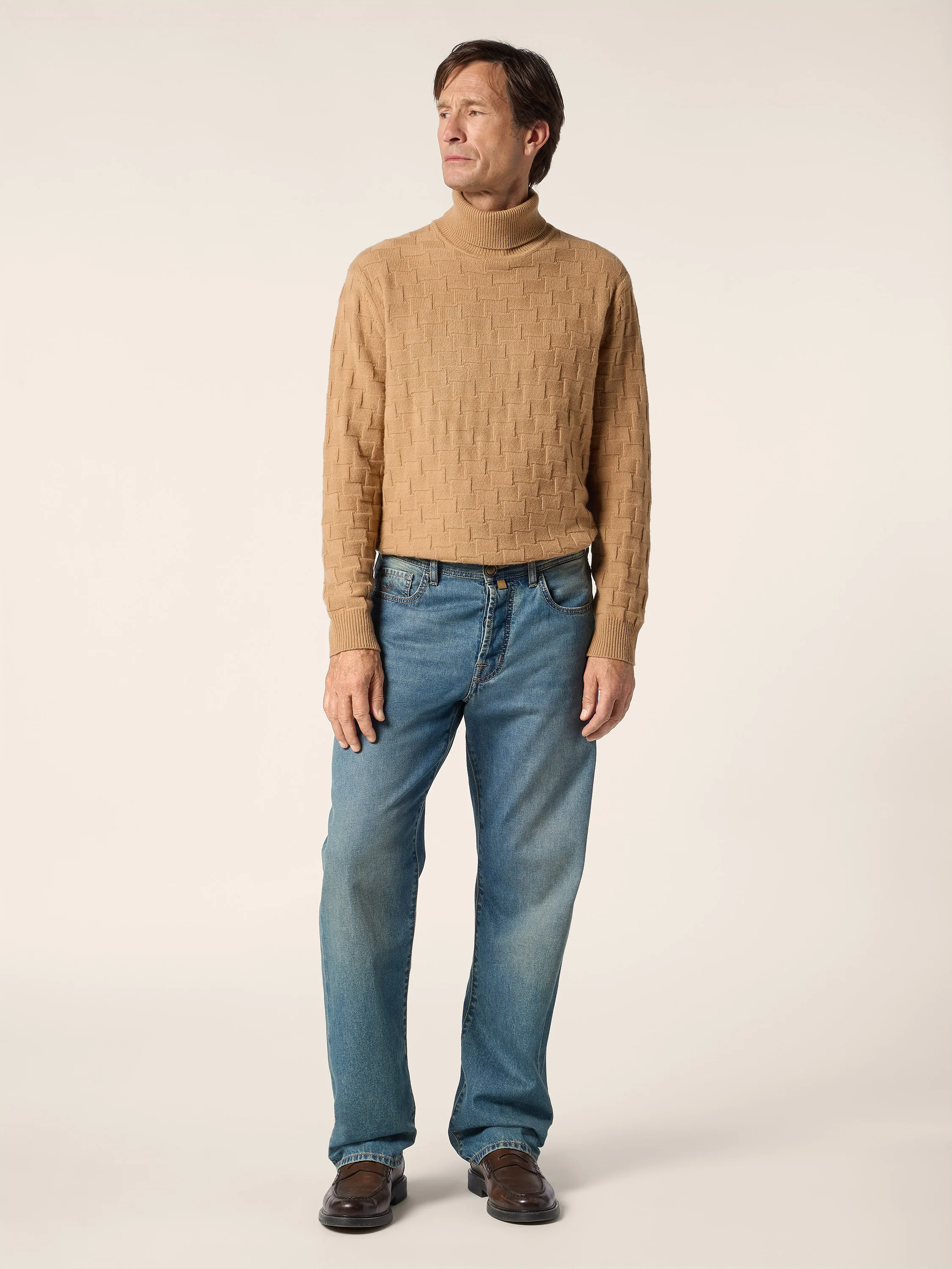 Wool-Cashmere Houndstooth Turtleneck - Image 2