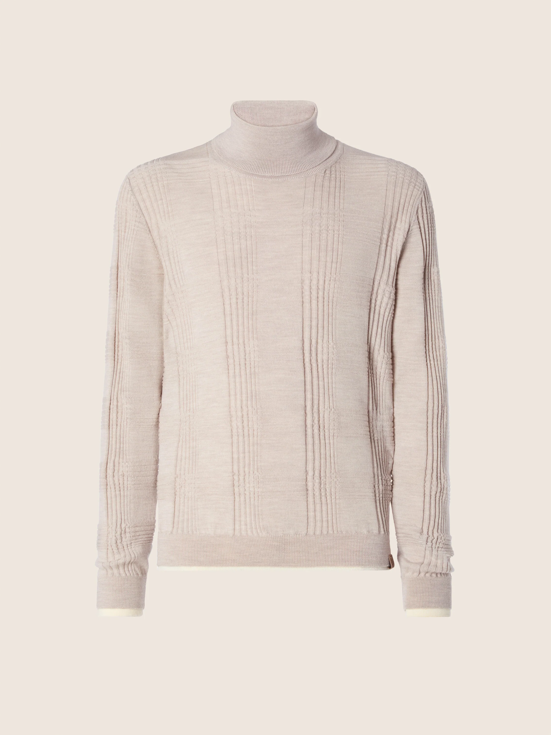 Check Wool Turtleneck Top