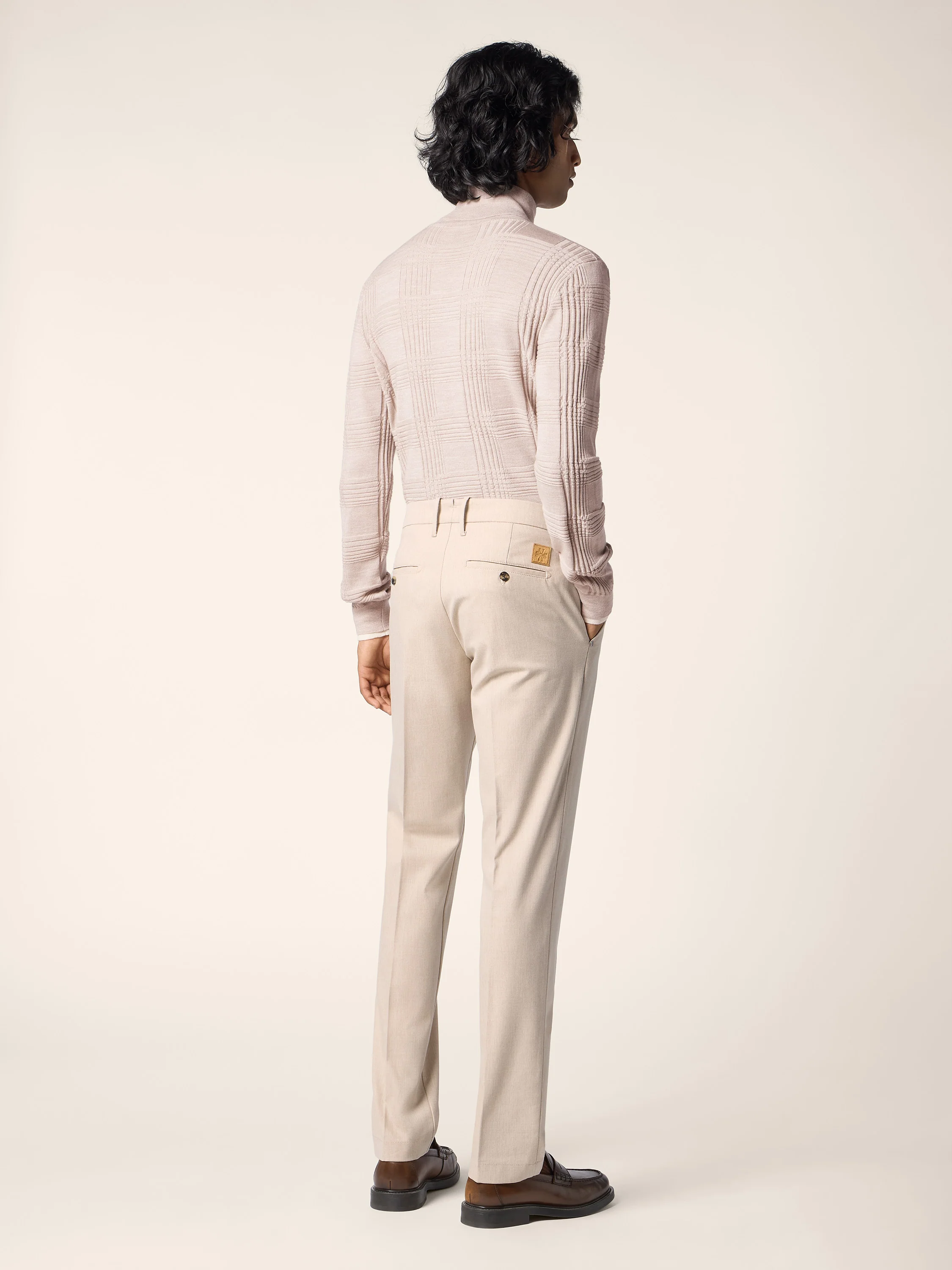 Check Wool Turtleneck Top - Image 3