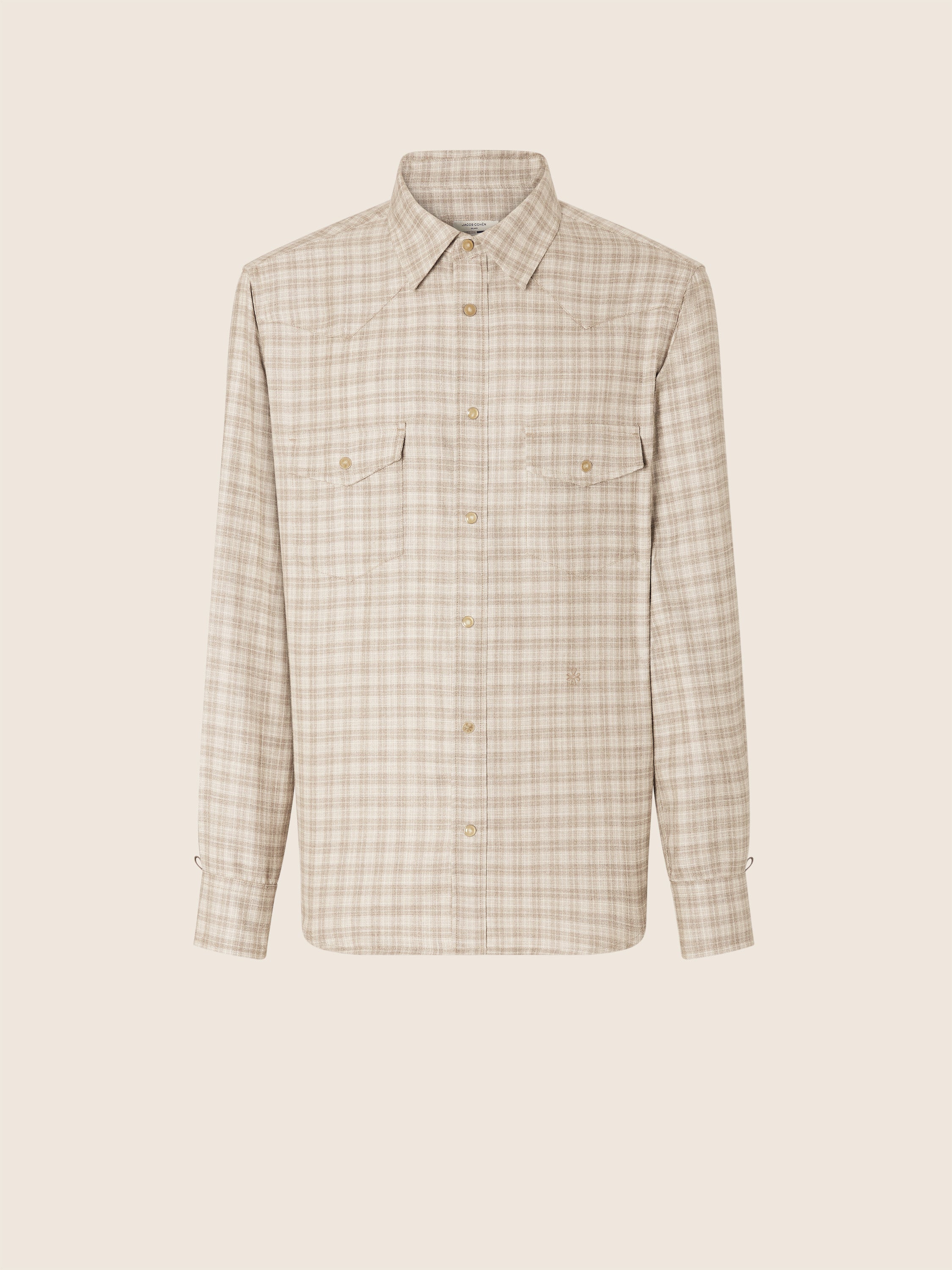 Western Shirt in Prince of Wales Loro Piana